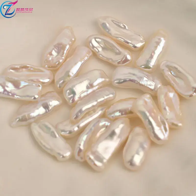 Natural Freshwater Pearl Baroque Shape Long Strip Earrings