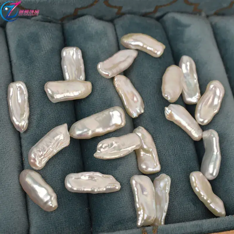 Natural Freshwater Pearl Baroque Shape Long Strip Earrings