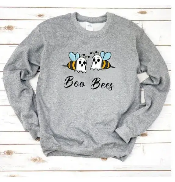 Boo Bees Halloween Green Cotton T-Shirt