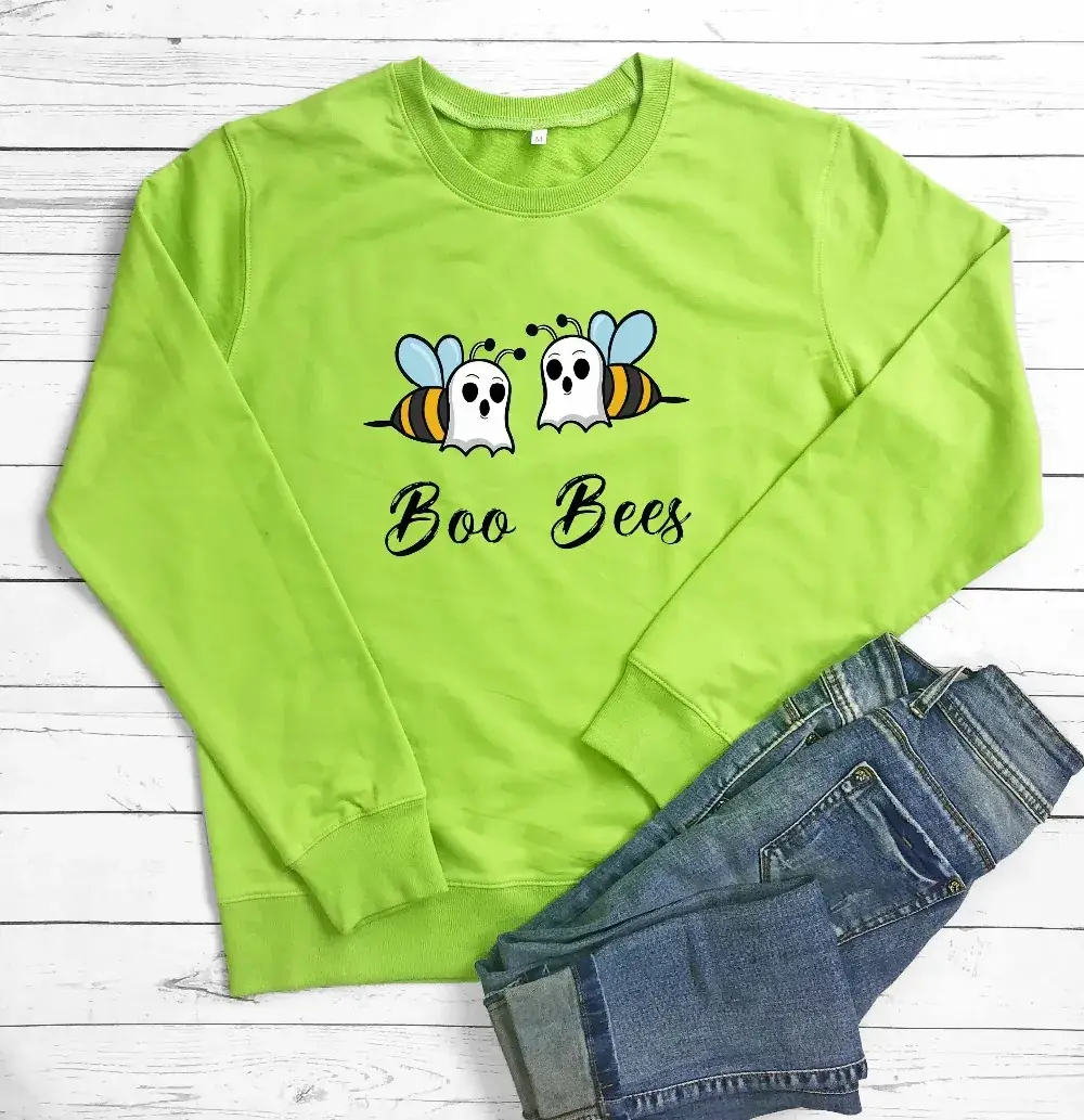 Boo Bees Halloween Green Cotton T-Shirt