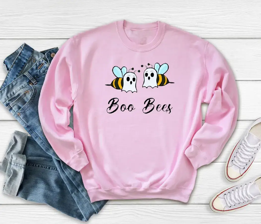 Boo Bees Halloween Green Cotton T-Shirt