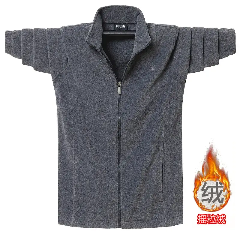 Men Double-Sided Zipper Sweater Blue Extra Large