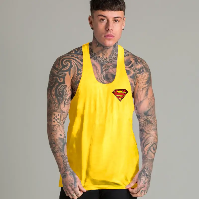 Men's Gray Superman Muscle Vest Summer Training Wear - Image 2