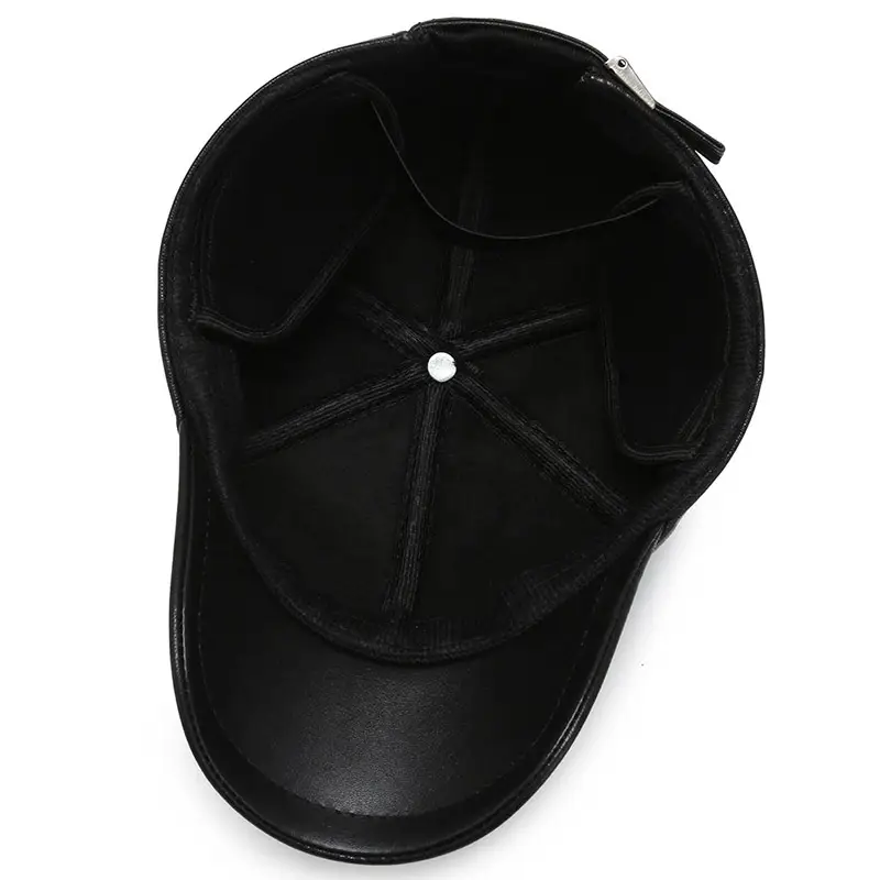 Winter PU Leather Ear Cap Cap for Men Women