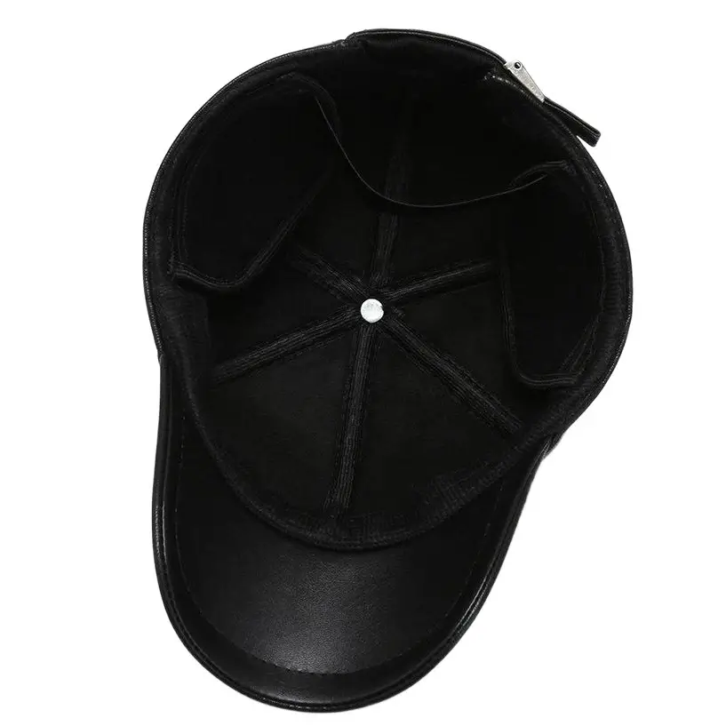 Winter PU Leather Ear Cap Cap for Men Women