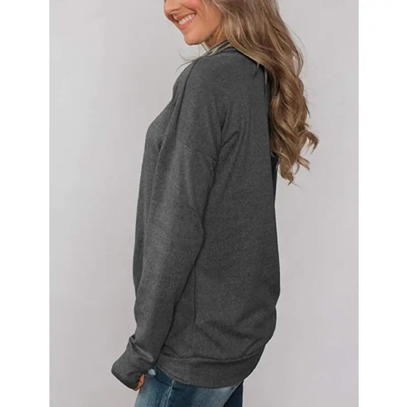 2025 Women's White Long Sleeve Pullover T-Shirt — feature 13