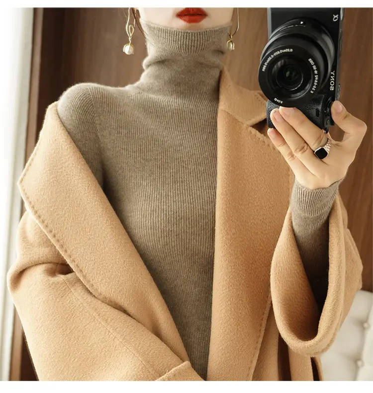 Green Knit Long Sleeve Women's Slim Top — feature 12
