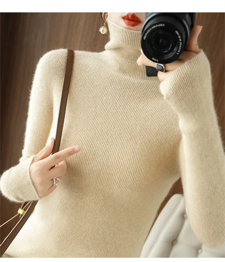 Green Knit Long Sleeve Women's Slim Top — feature 15