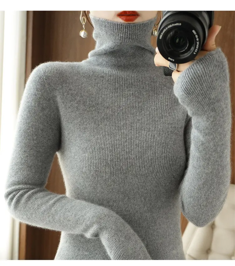 Green Knit Long Sleeve Women's Slim Top — feature 22