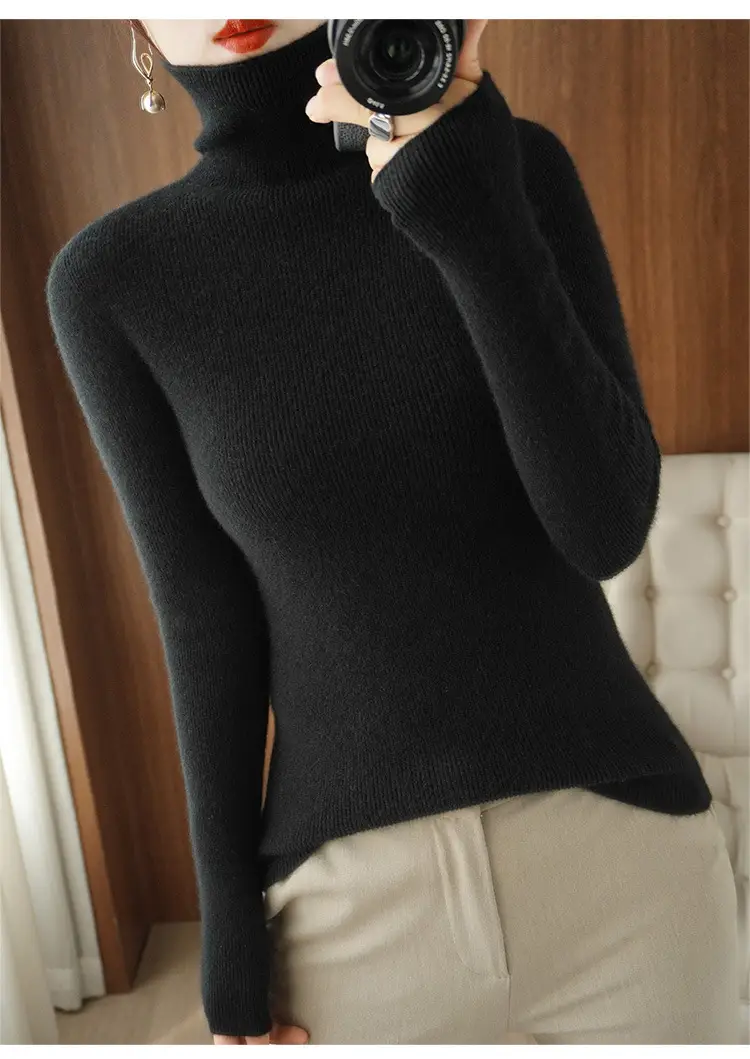 Green Knit Long Sleeve Women's Slim Top — feature 28