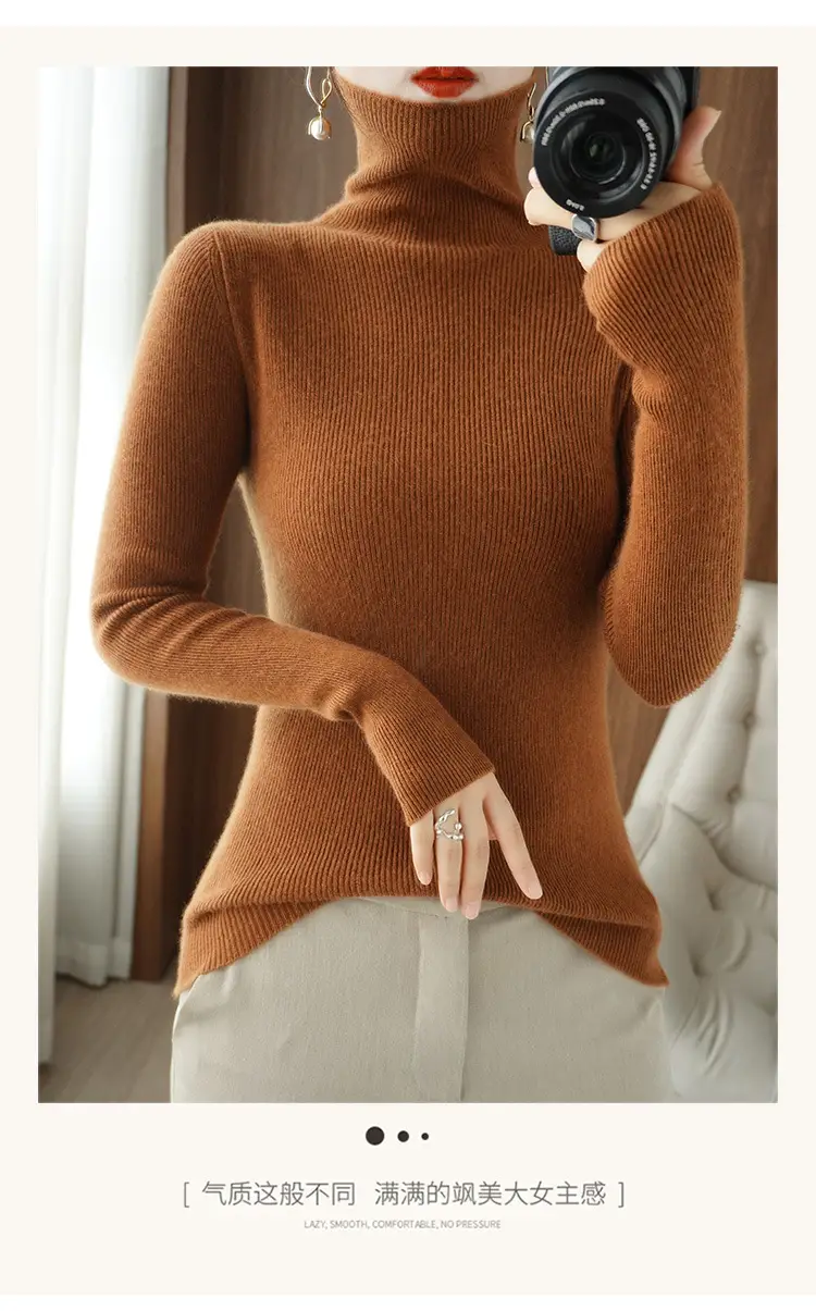 Green Knit Long Sleeve Women's Slim Top — feature 35