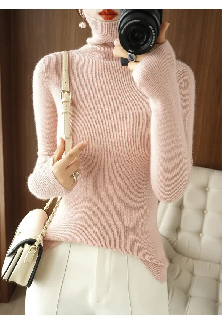 Green Knit Long Sleeve Women's Slim Top — feature 36