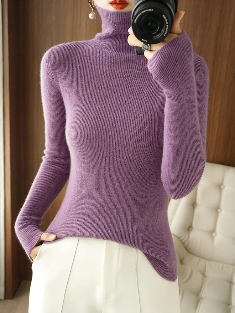 Green Knit Long Sleeve Women's Slim Top - Image 17
