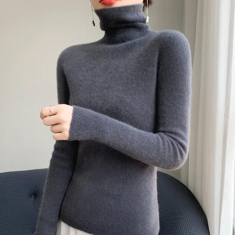 Green Knit Long Sleeve Women's Slim Top - Image 20