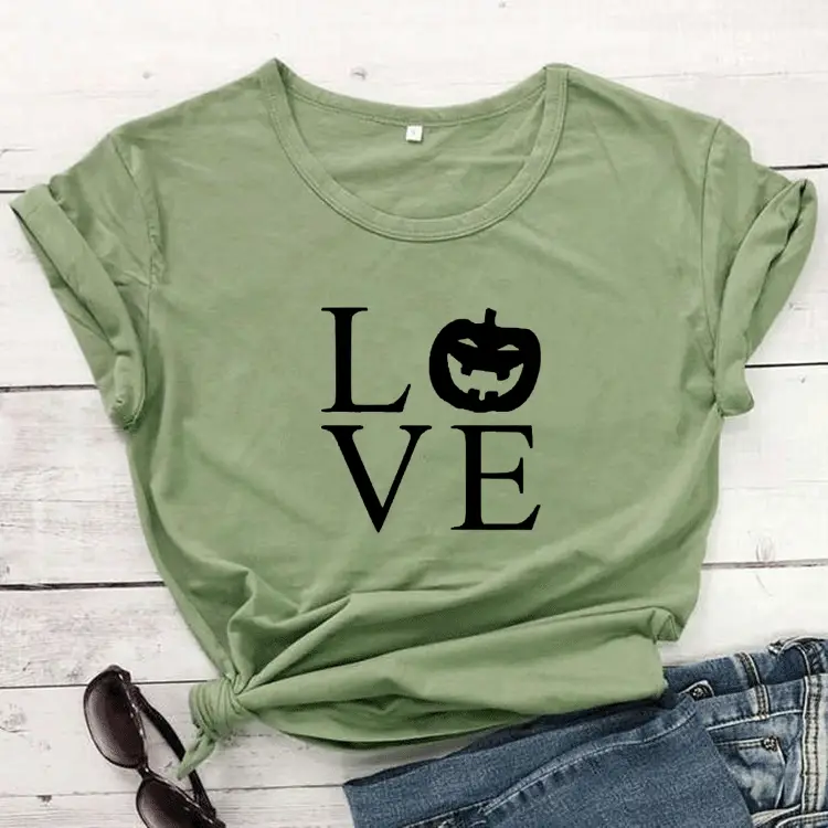 Halloween Love Graphic T-Shirt Grey Short Sleeve - Image 4