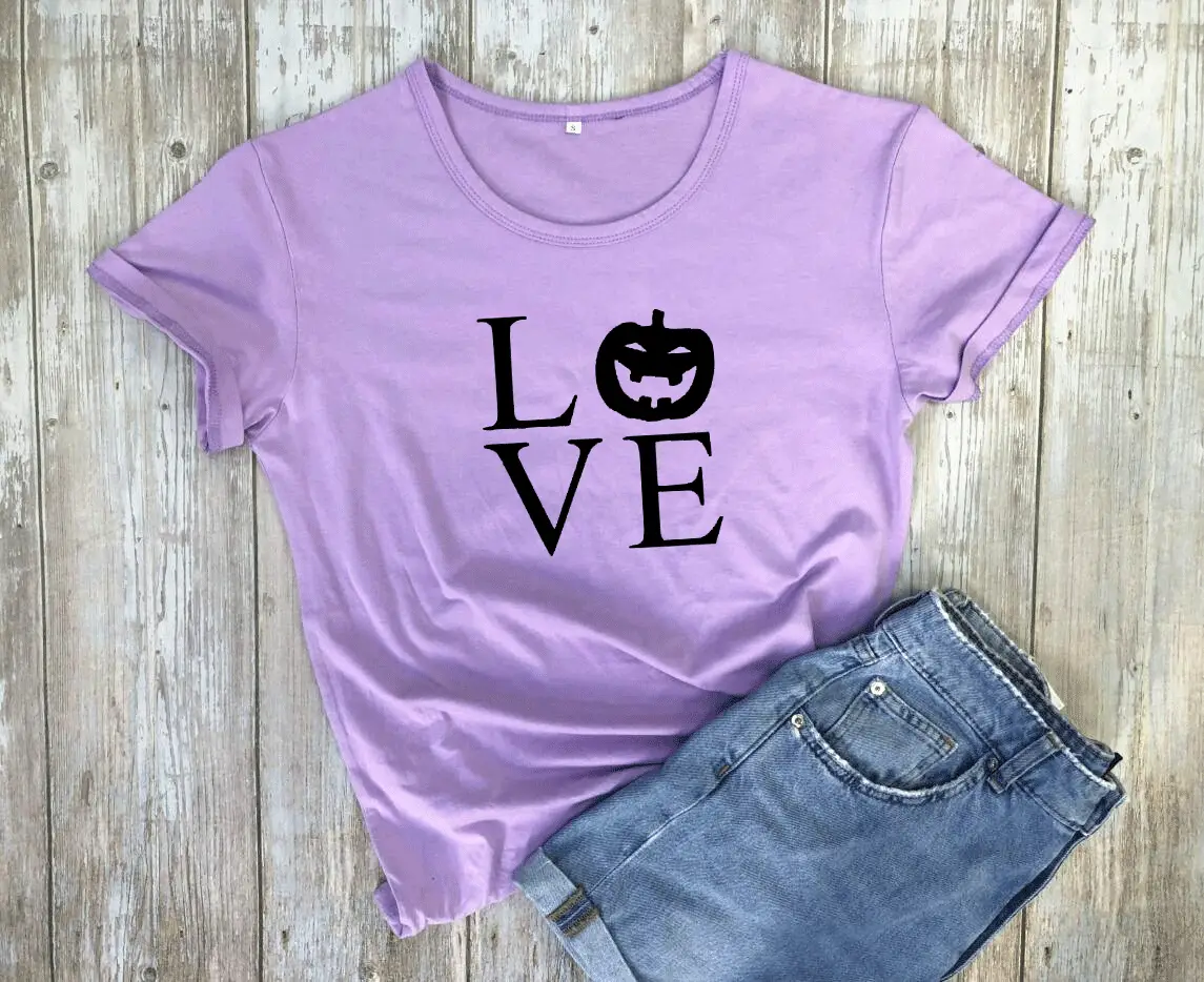 Halloween Love Graphic T-Shirt Grey Short Sleeve - Image 6