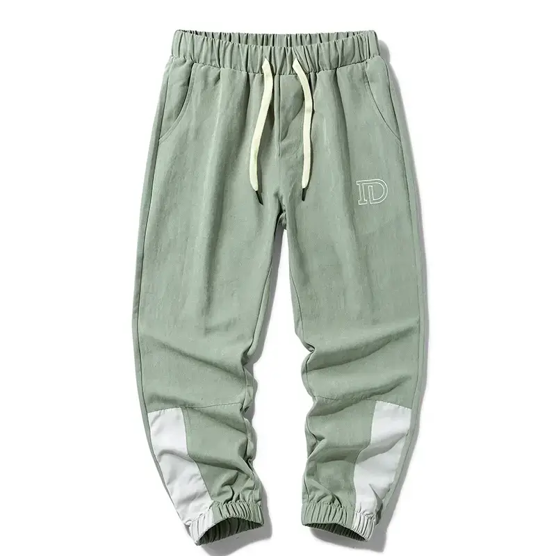 2025 Men's Black Embroidered Jogger Pants with Grey Stripes - Image 4