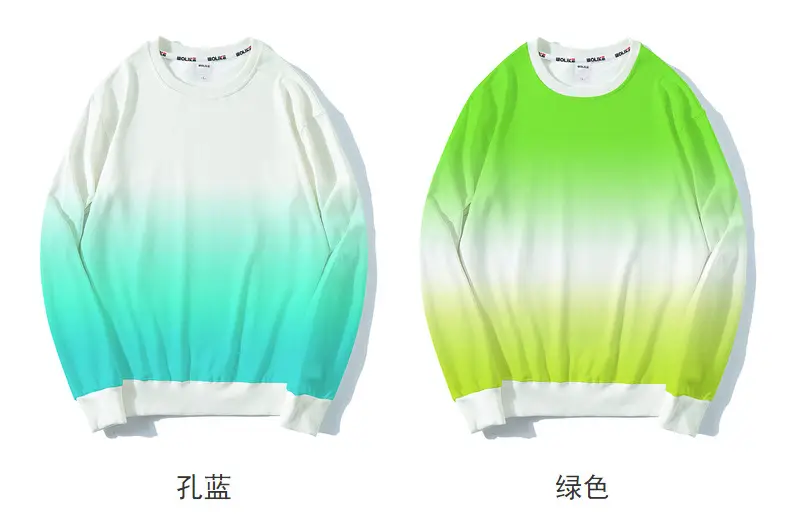 Gradient Round Neck Pullover Sweater Orange White — feature 8