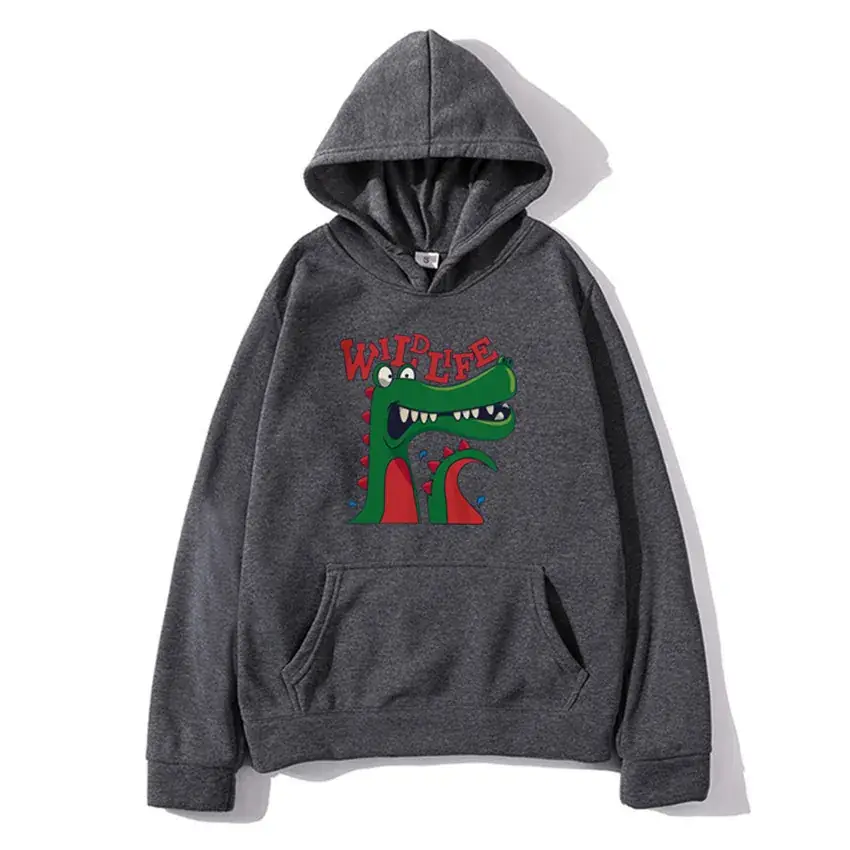 White Hooded Sweatshirt with Dragon Graphic for Men Women