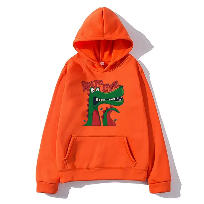 White Hooded Sweatshirt with Dragon Graphic for Men Women