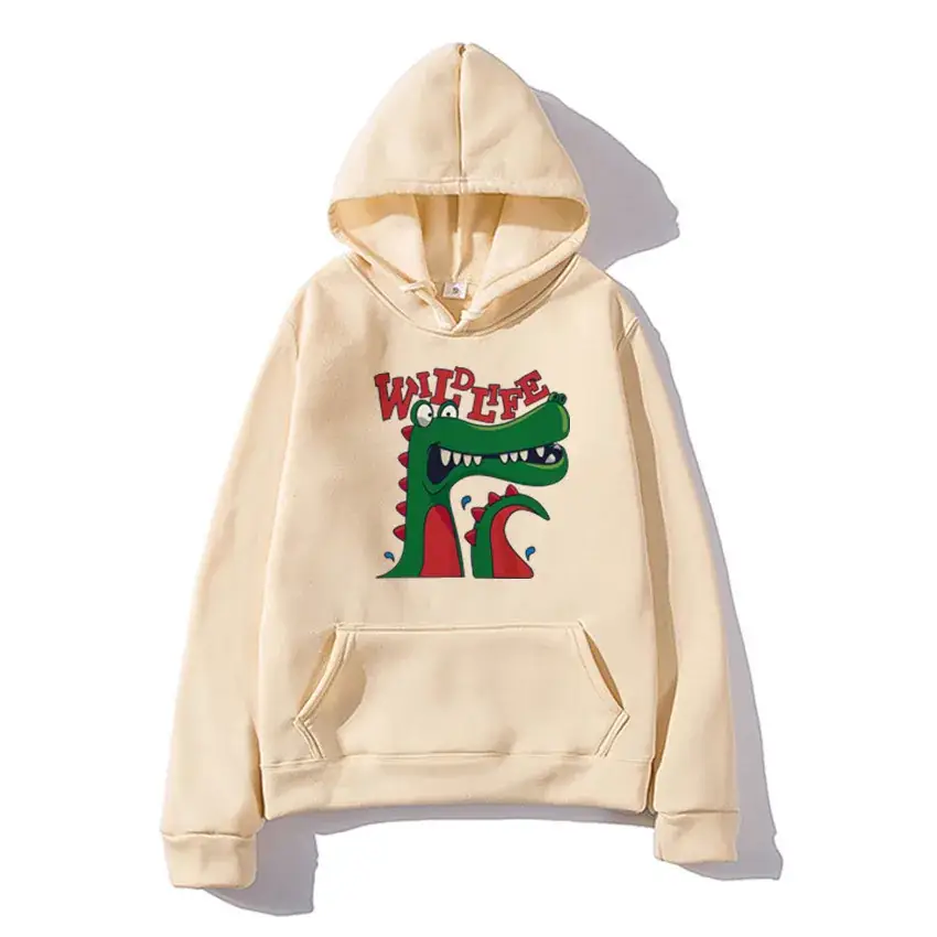 White Hooded Sweatshirt with Dragon Graphic for Men Women