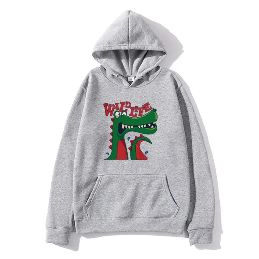 White Hooded Sweatshirt with Dragon Graphic for Men Women