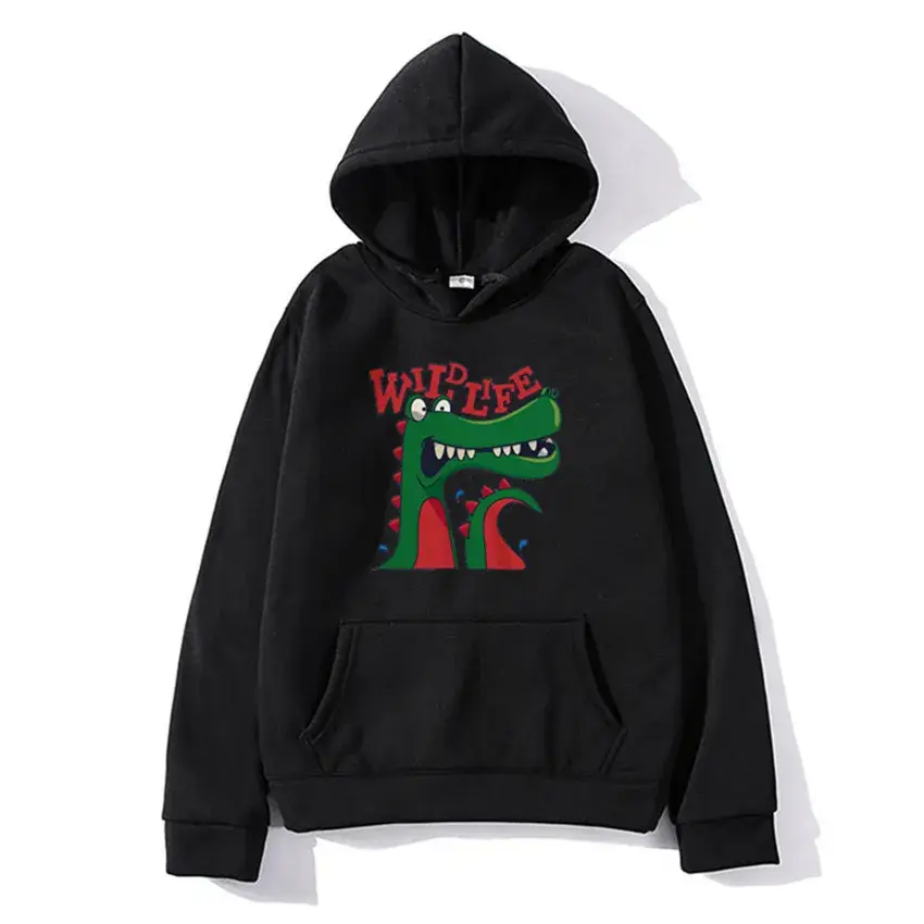 White Hooded Sweatshirt with Dragon Graphic for Men Women