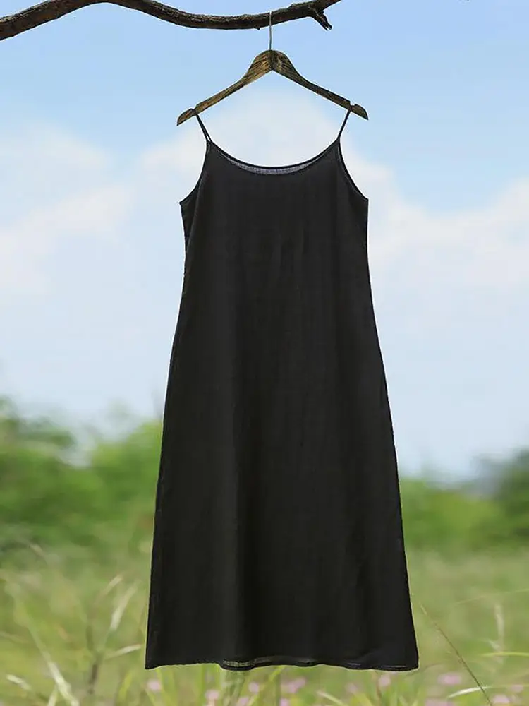 Women's Combed Cotton Sleep Vest Dress White - Image 11