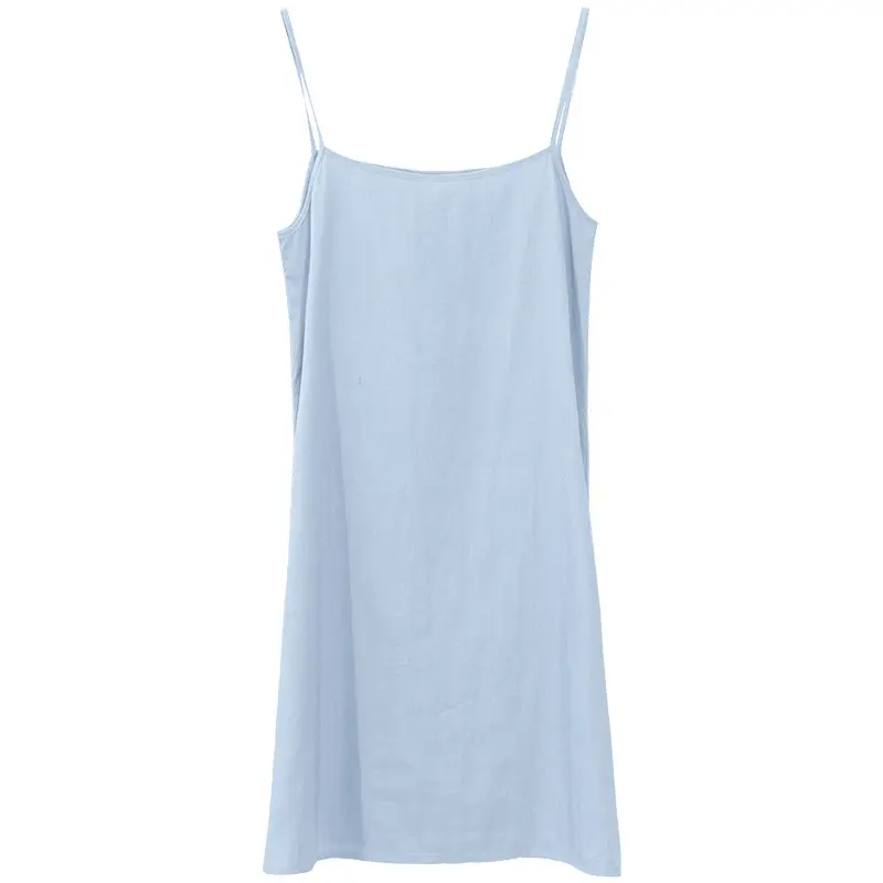 Women's Combed Cotton Sleep Vest Dress White - Image 4