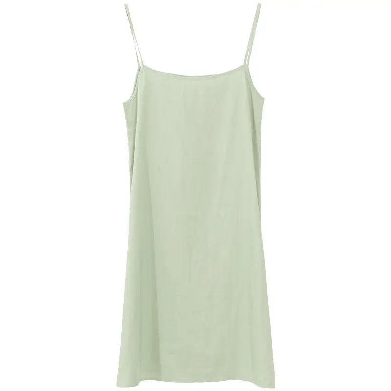 Women's Combed Cotton Sleep Vest Dress White - Image 5
