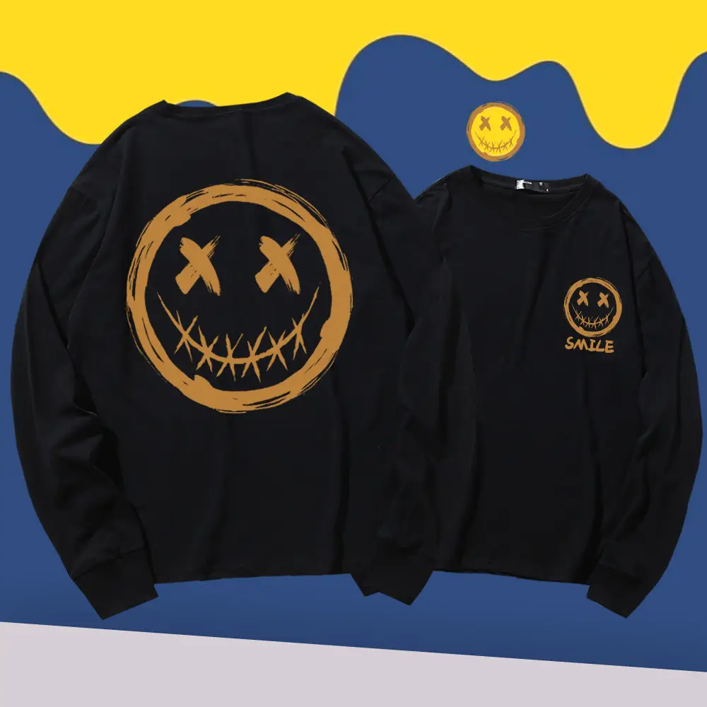 Men Green Smiley Graphic Sweatshirt Set Long Sleeve - Image 10