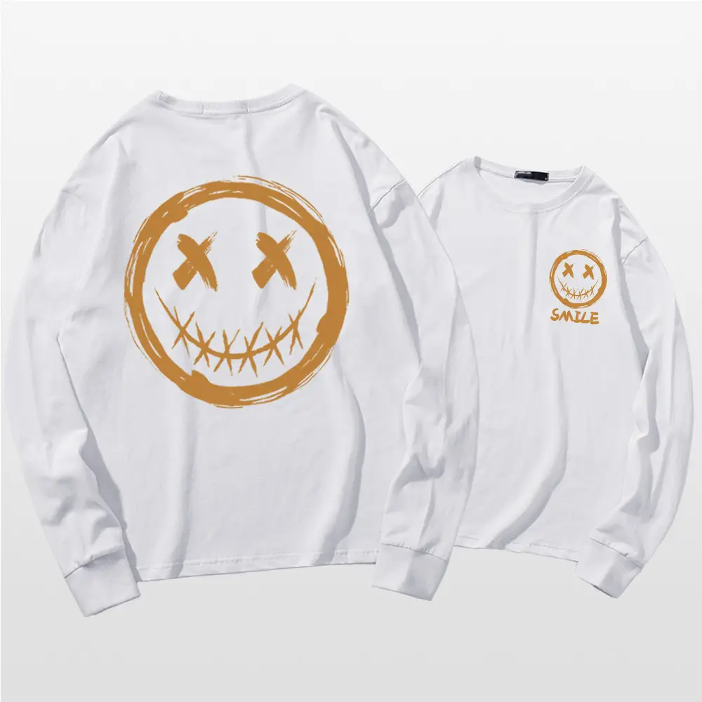 Men Green Smiley Graphic Sweatshirt Set Long Sleeve - Image 2