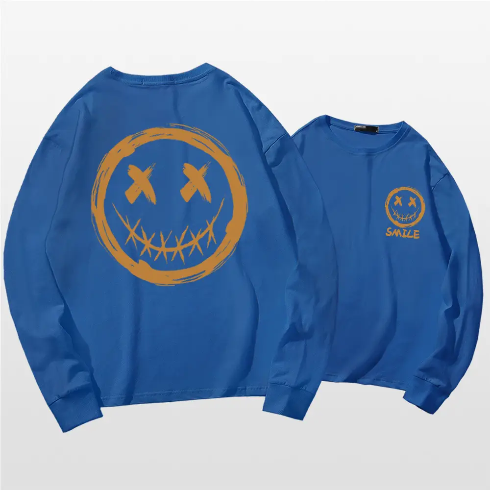 Men Green Smiley Graphic Sweatshirt Set Long Sleeve - Image 5