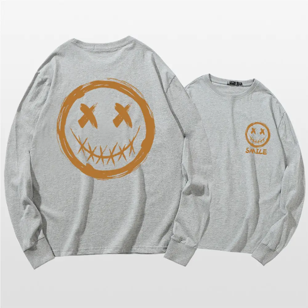 Men Green Smiley Graphic Sweatshirt Set Long Sleeve - Image 7