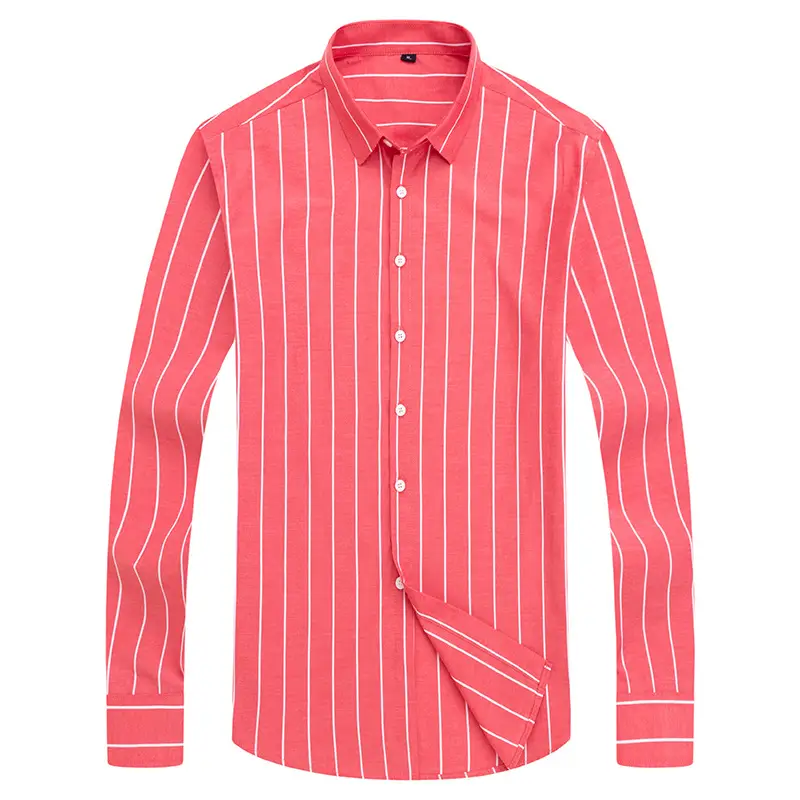 Men Black Striped Long Sleeve Shirt Spring Autumn - Image 10