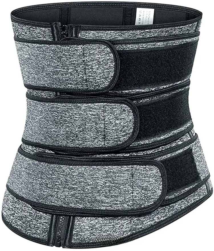 Double Zipper Waist Trainer Belt Pink Black