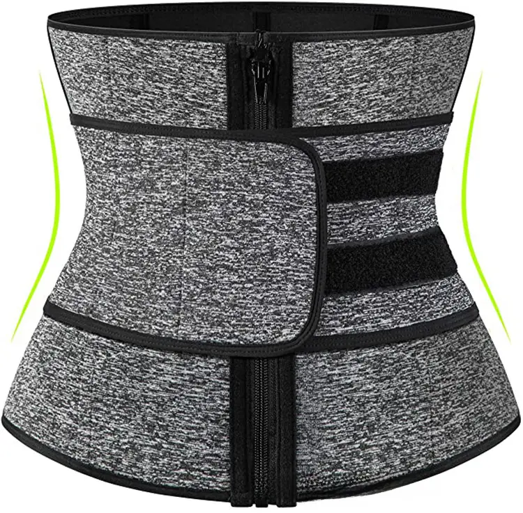 Double Zipper Waist Trainer Belt Pink Black