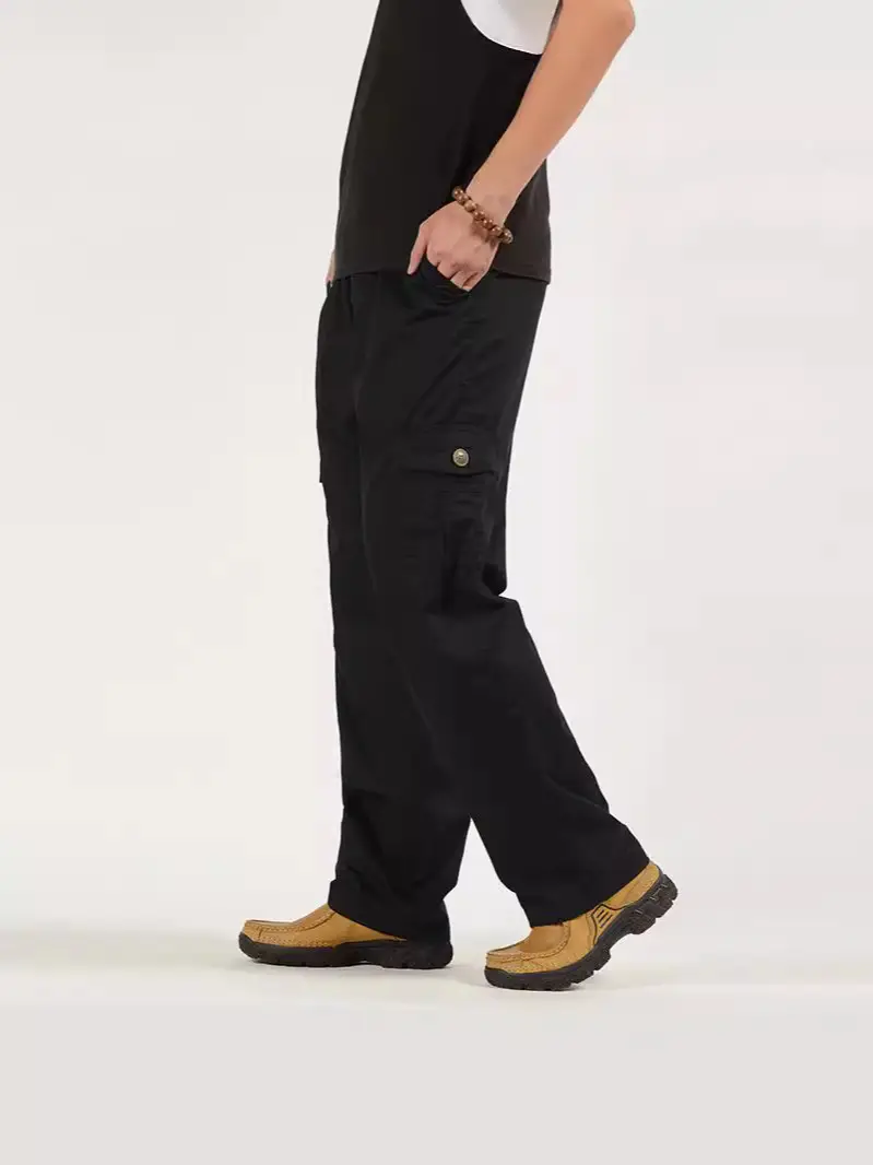 Men Grey Cargo Pants Large Spring Autumn Medium - Image 6
