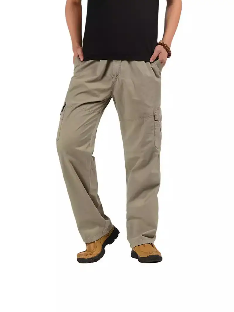 Men Grey Cargo Pants Large Spring Autumn Medium - Image 9