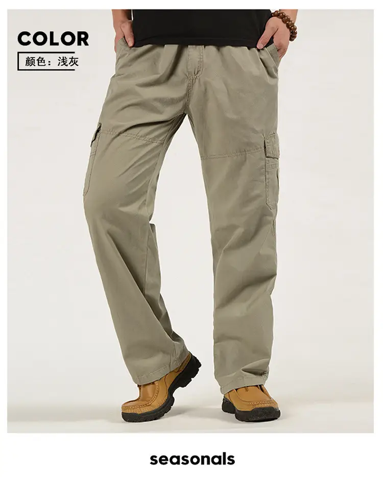 Men Grey Cargo Pants Large Spring Autumn Medium — feature 12