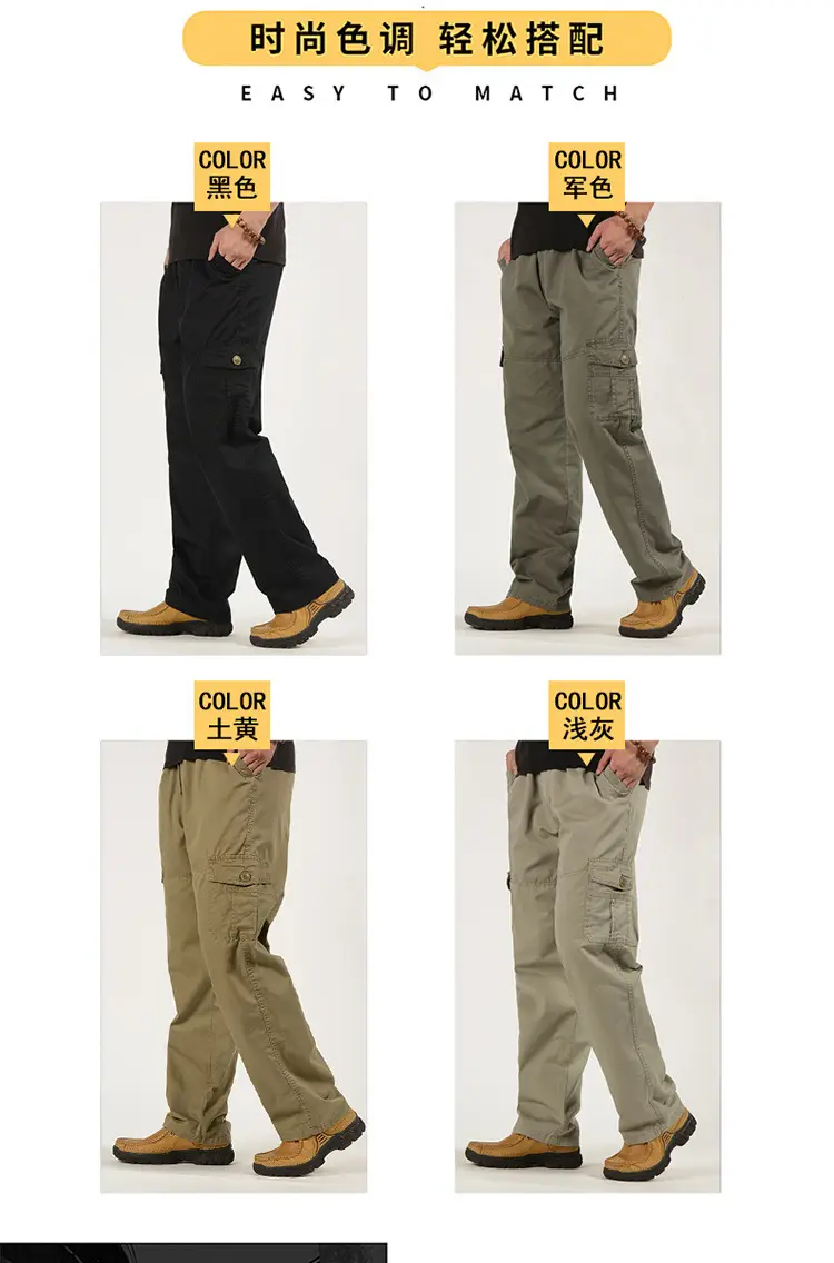 Men Grey Cargo Pants Large Spring Autumn Medium — feature 4