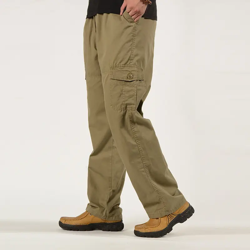 Men Grey Cargo Pants Large Spring Autumn Medium - Image 3