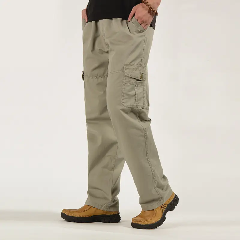 Men Grey Cargo Pants Large Spring Autumn Medium - Image 4