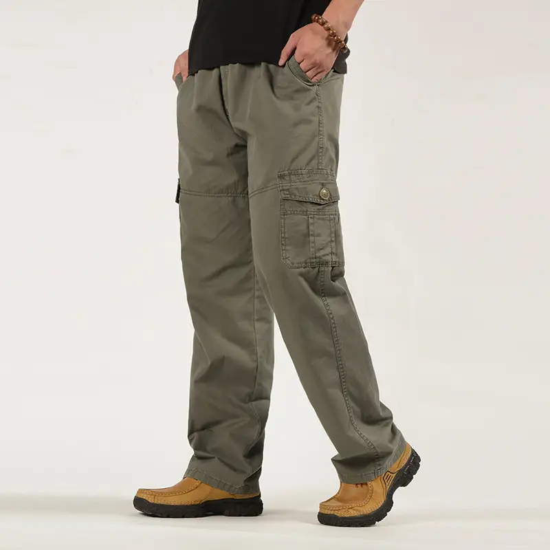Men Grey Cargo Pants Large Spring Autumn Medium - Image 2