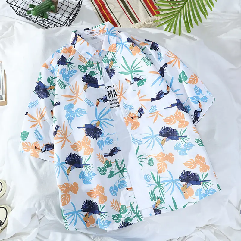 Japanese Style Striped Short Sleeve Shirt Unisex Casual - Image 25
