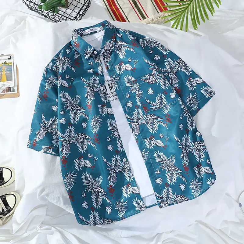 Japanese Style Striped Short Sleeve Shirt Unisex Casual - Image 10