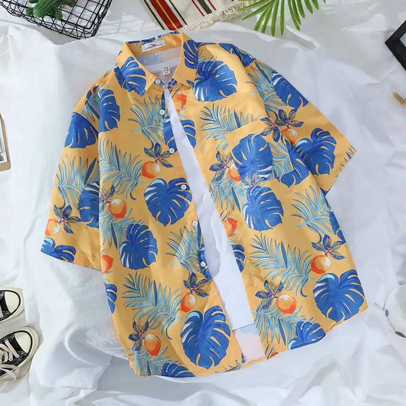 Japanese Style Striped Short Sleeve Shirt Unisex Casual - Image 12