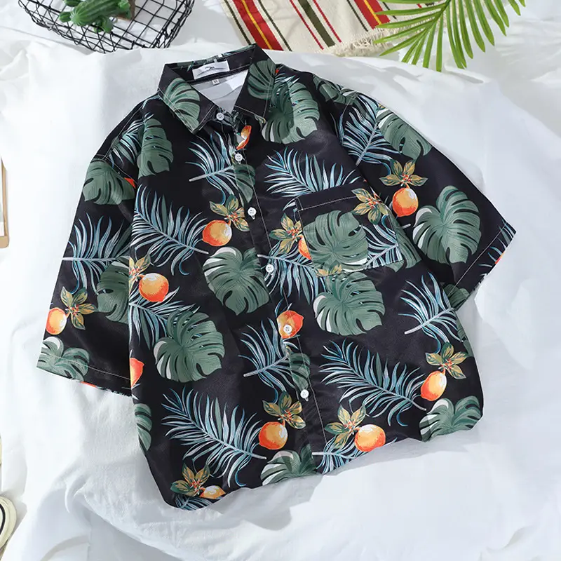 Japanese Style Striped Short Sleeve Shirt Unisex Casual - Image 14