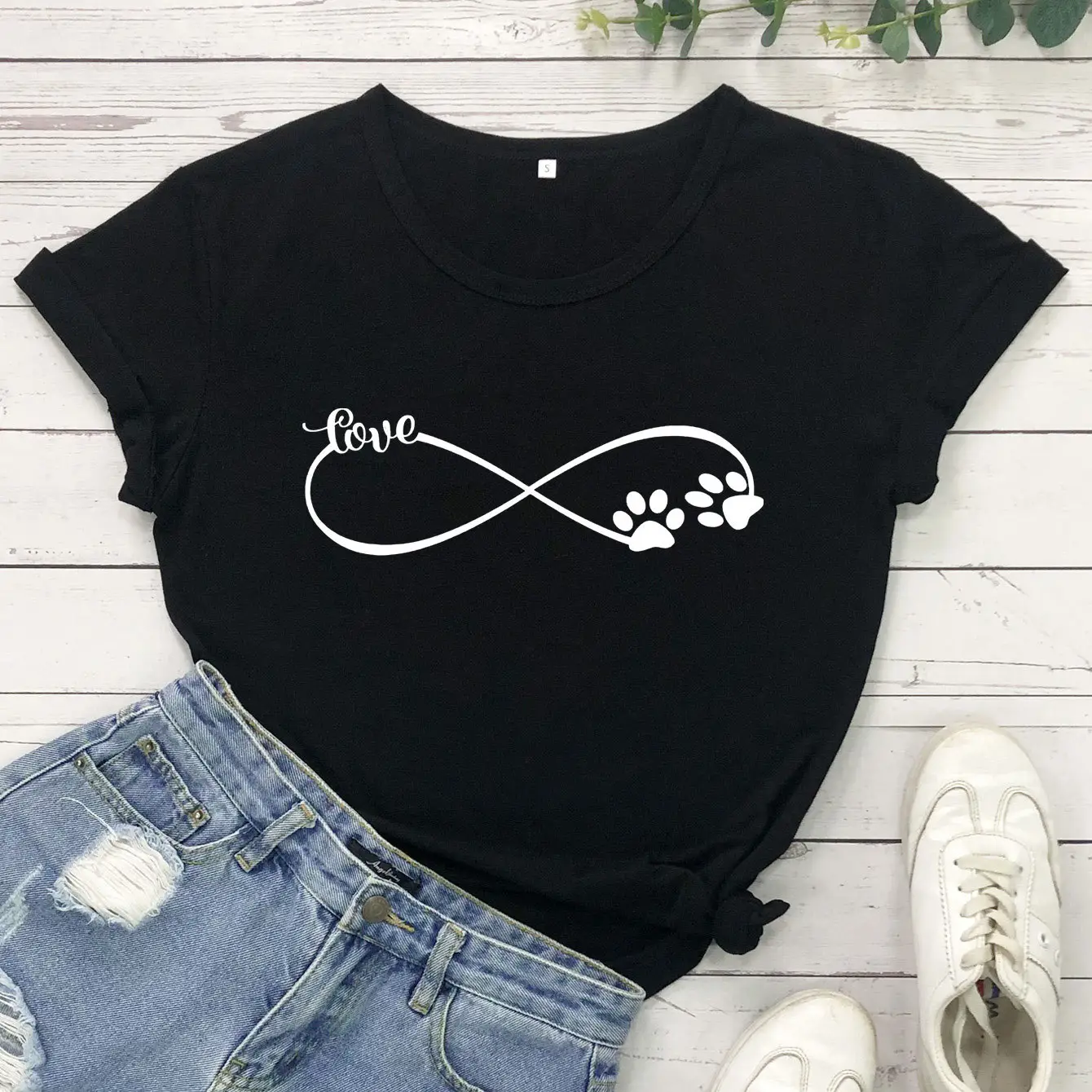 Love Graphic T-Shirt Green Short Sleeve - Image 2