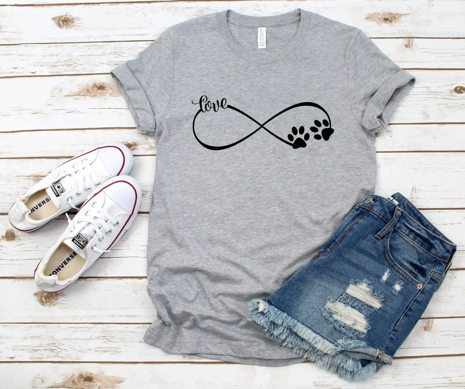 Love Graphic T-Shirt Green Short Sleeve - Image 3